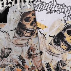 Godspeed T Shirts Skull Bee Sunflower Print Cotton Short Sleeve Men and Women