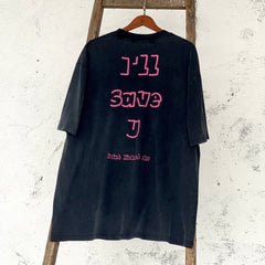Unisex Vintage T Shirts Evil Spirit Summoning Limited Edition | White Ink Direct-to-Garment Print | High-Street Vintage Style | Heavyweight Distressed Acid Wash