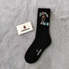 Bathing Ape Bape Socks ape head socks men and women medium tube towel bottom outdoor actual combat elite training sports basketball socks