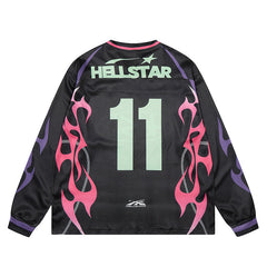 HS Long Sleeve Shirts Hip-hop loose oversize
