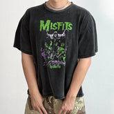 Unisex Vintage T Shirts CHOOOSELF 26SS Misfits: Resurrection Limited Edition ¨C Heavyweight, Washed, Distressed & Destroyed Streetwear T-Shirt (Boxy/Cropped Punk Style)