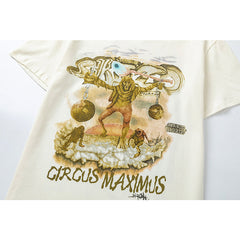 Travis Scott T Shirts Cactus Jack x Utopia Tour Utopia joint model Skeleton Soldier Print Short Sleeve