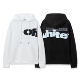OW three-dimensional letter print pattern pullover hooded sweater