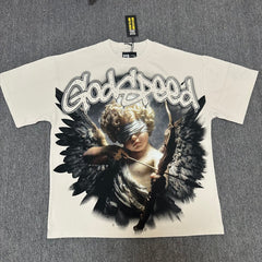 Godspeed T Shirts 100% pure cotton 260g fabric Streetwear fashion Rhinestone