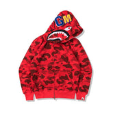 Bathing Ape Bape Hoodie Autumn and Winter Shark Mouth Men and Women Casual Camouflage Thin Sweater Baggy Coat
