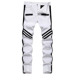Mens Fashion Jeans black camouflage stripes 8829#