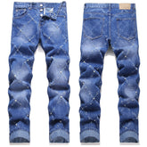 Mens Fashion Jeans Chain embroidery S8261#