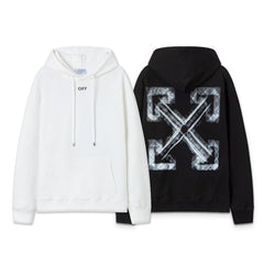 OW Phantom Arrow Pattern Pullover Hooded Sweater