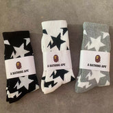 Bathing Ape Bape Socks Ape Head Star Striped Sports Socks Sweat Casual