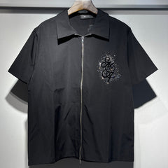 Amiri Shirt Stylish Resort Wear Rhinestone zipper
