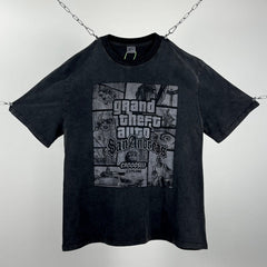 Unisex Vintage T Shirts GTA: San Andreas Limited Edition High-Street Short-Sleeve Tee ¨C featuring a premium heavy-duty distressed wash, direct-to-garment white ink printing, and an unbeatable feel and texture.