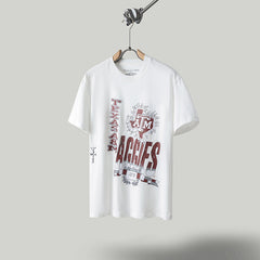 Travis Scott T Shirts x Mitchell x Ness Texas AM Aggies Hand-Drawn Short Sleeve