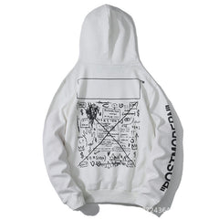 Off White hoodie spoof robot graffiti arrow cotton pullover hooded