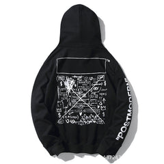 Off White hoodie spoof robot graffiti arrow cotton pullover hooded