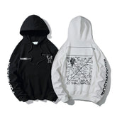 Off White hoodie spoof robot graffiti arrow cotton pullover hooded
