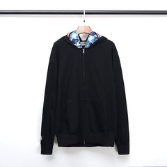 Bathing Ape Bape Hoodie Fall/Winter Double Hood Camouflage Shark Head Zipper Fleece Padded Coat Sweatshirt