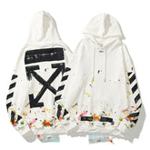 Off White hoodi plant pattern splash ink print