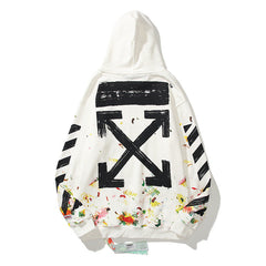 Off White hoodi plant pattern splash ink print