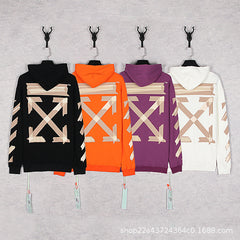 Off White hoodie Classic Arrow Strip Sleeve Hooded