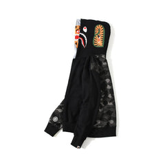 Bathing Ape Bape Hoodie Autumn and Winter Camouflage Shark Double Hood Sweatshirt Couple Coat Hip Hop Men and Women
