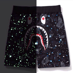 Bathing ape Bape Shorts Shark Head Luminous Shorts Straight Beach