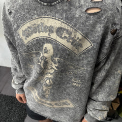 Unisex Vintage sweatshirt Mtley Cre Hollywood Tour Exclusive Crewneck Sweatshirt C Heavyweight, Washed & Distressed Finish