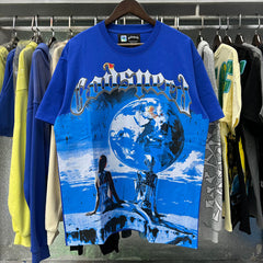 Godspeed t Shirts Tech Man Earth Printing Cotton Casual Short Sleeves Men and Women