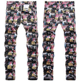 Mens Fashion Jeans Street mosaic 8836#