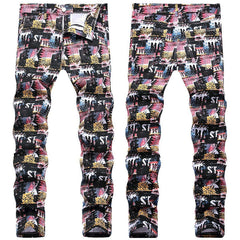 Mens Fashion Jeans Street mosaic 8836#