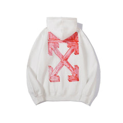 Off White hoodie3D stereo arrow pattern print casual versatile pullover hooded