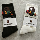 Bathing Ape Bape Socks Ape Head Towel Bottom Socks Casual Sports Socks Basketball