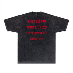 Amiri Washed Distressed T Shirt Printed Trendy Pure Cotton