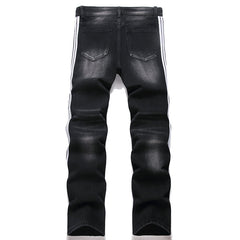Mens Fashion Jeans White stripes 5725#