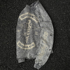 Unisex Vintage sweatshirt Mtley Cre Hollywood Tour Exclusive Crewneck Sweatshirt C Heavyweight, Washed & Distressed Finish