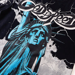 Godspeed T Shirts statue of Liberty 100% pure cotton 260g fabric