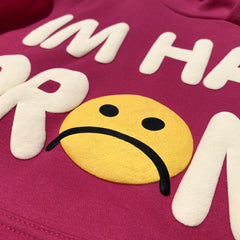 Unisex Vintage Hoodie CPFM CHO ¨C Charcoal Grey & Rose Pink ¨C Puff Print & Fleece-Lined