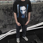 Unisex Vintage T Shirts Marilyn Manson oversized high-street distressed style