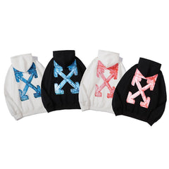 Off White hoodie3D stereo arrow pattern print casual versatile pullover hooded