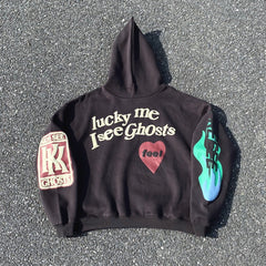 Unisex Vintage Hoodie CPFM x KIDS SEE GHOSTS Limited Edition ¨C Original brushed fabric with raised puff print.