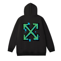 OW graffiti gradual change arrow pullover hooded sweater