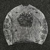 Unisex Vintage sweatshirt West Coast CSFGANG Limited Edition Crewneck Sweatshirt ¨C Heavyweight fabric with a washed, distressed finish and multiple hand-cut, distressed details.