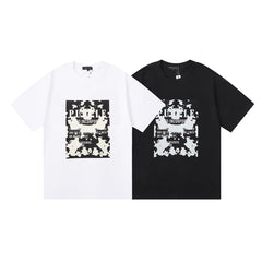 Purple T Shirts Milk Spot Printing Cotton Loose Casual Short Sleeve Men and Women