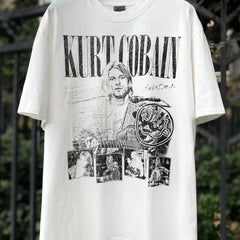 Unisex Vintage T Shirts White Ink Direct-to-Garment Printing ¨C High-Street Retro Style