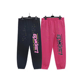Sp5der Sweatpants Cobweb Puff Print Pure Cotton