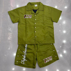 TRIPLE SEVENS T Shirts embroidery shorts set