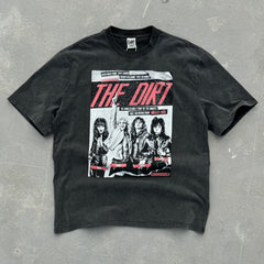 Unisex Vintage T Shirts Motley Crue THE DIRT Limited Edition T-Shirt. Features a heavyweight, enzyme-washed finish and custom heavyweight brushed fabric with a vintage feel. High-quality direct-to-garment (DTG) white ink printing for a premium look