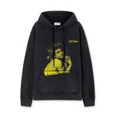 OW Bath Portrait Letter Pattern Pullover Hooded Sweater