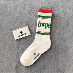 Bathing Ape Bape Socks ape head socks men and women medium tube towel bottom outdoor actual combat elite training sports basketball socks