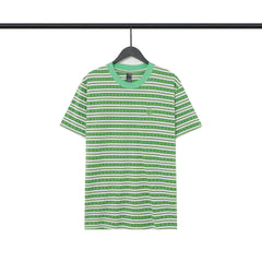 CHH Heart T Shirts Poison Home Stripe Jacquard Embroidery Short Sleeve Couple T-Shirt