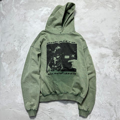 Unisex Vintage Hoodie Depressed Boy Limited Edition Hoodie ¨C Custom heavyweight fabric featuring a natural, faded look achieved through Asut-style enzyme and stone washing, with pockets removed after the wash process.
